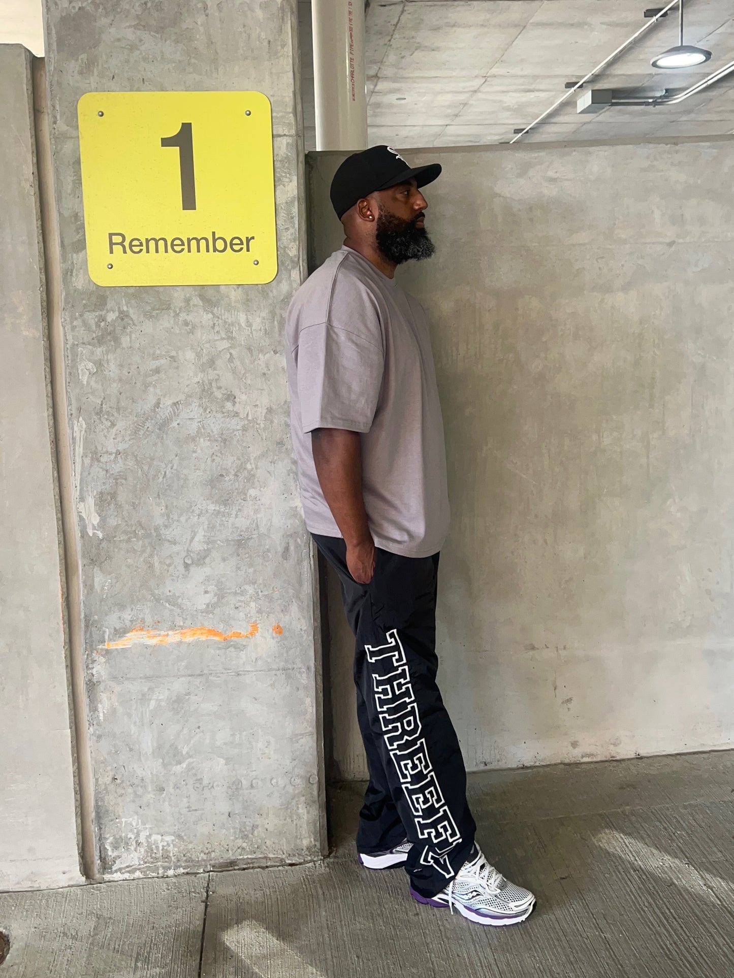 3 Fly Baggy Nylon Pants - Black