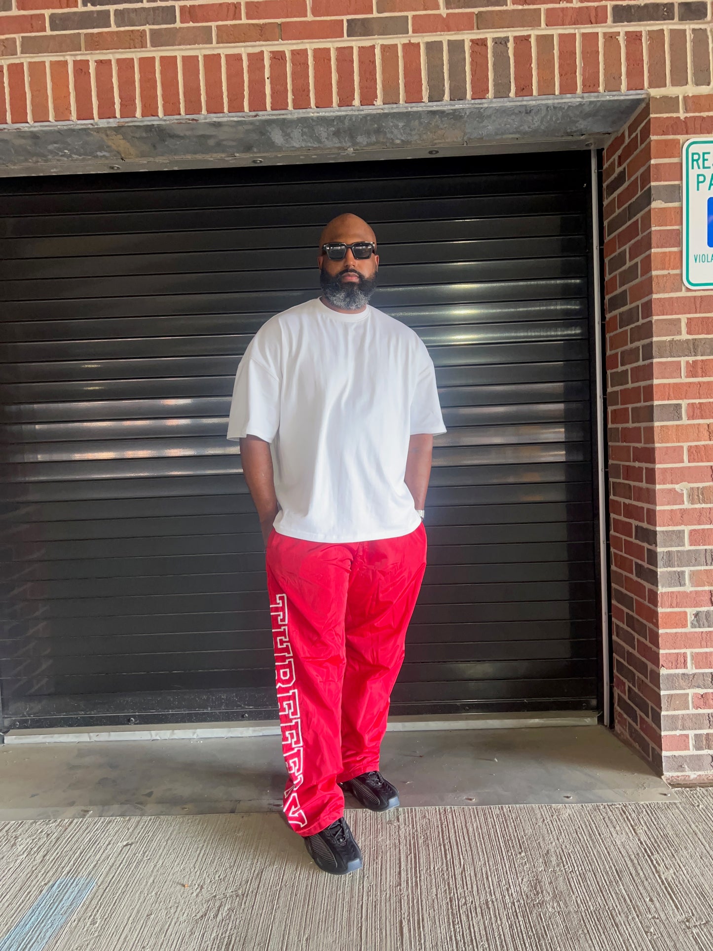 3 Fly Baggy Nylon Pants - Red