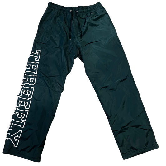 3 Fly Baggy Nylon Pants - Dark Green