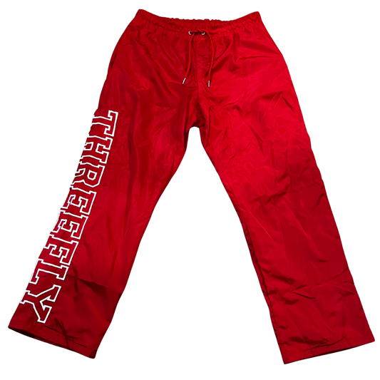 3 Fly Baggy Nylon Pants - Red