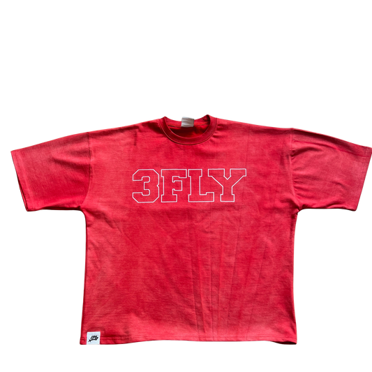 3 Fly Heavy Weight Tee- Washed Crimson